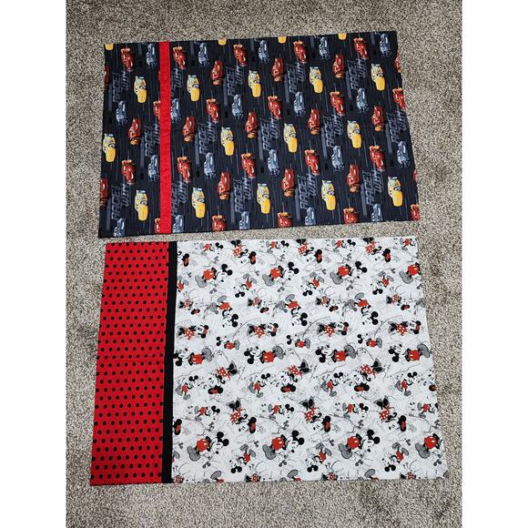 Mickey Mouse & Cars Race Win Standard Pillowcases Boy's Bedroom Kids x2 - Picture 1 of 9